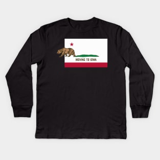 Moving To Iowa - Leaving California Funny Design Kids Long Sleeve T-Shirt